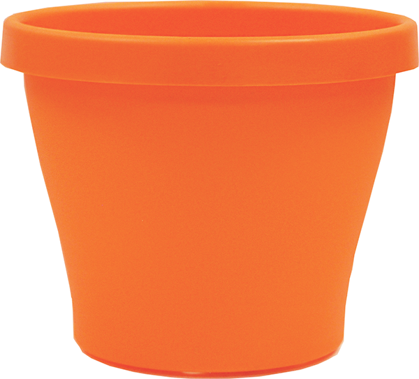 8.5 Inch Tapered Pot with Lip Orange - 50 per case - Decorative Planters